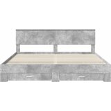  Krevetna konstrukcija s ladicama Betonski sivi 200 x 200 cm | shoptok.hr