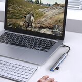 INF Zvezdišče USB/USB-C z 1 USB3.0 + 6 USB2.0 Silver, (21275341) | Shoptok.si