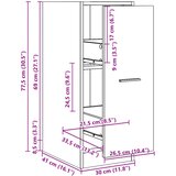 Ormarić za lijekove boja hrasta 30x41x77,5 cm konstruirano drvo | shoptok.hr