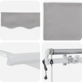 vidaXL Automatska uvlakača tenda svjetlosiva 450x350 cm, Zamjena platna tende za okvir 4,5x3,5 m svjetlosiva | shoptok.hr