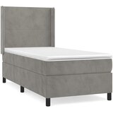 Box spring krevet s madracem svjetlosivi 100x200 cm baršunasti | shoptok.hr