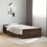 Furnova Posteljni okvir s predali rjavi hrast 75x190 cm inž. les, (21942604) | Shoptok.si