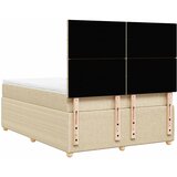 Krevet s oprugama i madracem krem 140 x 190 cm od tkanine | shoptok.hr