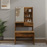 The Living Store Komplet toaletnih mizic z LED lučkami dimljeni hrast - Komplet LED Toaletnih Mizic, (21500621) Cene