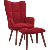  Stolica za opuštanje s osloncem za noge boja vina baršunasta | shoptok.hr