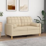  Dvosjed s ukrasnim jastucima krem 120 cm od tkanine | shoptok.hr