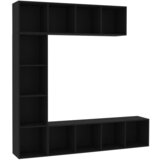 Furnova Knjižna omara/TV omara 3-delna črna 180x30x180 cm, (21924709) | Shoptok.si
