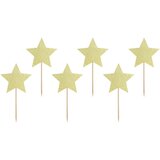 PARTY DECO topperji za tortice - zvezdice, zlate, 11,5 cm | Shoptok.si