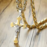  Muški Ogrlica BE-38742 - Tip2 / Zlatna / Srebrna / 70cm KP38742 | Shoptok.si