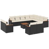  The Living Store Vrtna sedežna garnitura 13-delna z blazinami črn poli ratan - Vrtna Sedežna Garniture, (21453271) | Shoptok.si