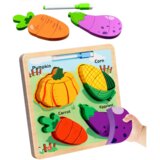  Drvena slagalica s povrćem i pločom za crtanje - VEGE | Shoptok.si