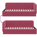  Kutni okvir kreveta Vinska crvena 90 x 200 cm Baršun | shoptok.hr