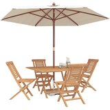  Vrtni set 5 kom. Smeđa Čvrsto teak drvo | shoptok.hr