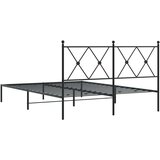 Metalni okvir za krevet s uzglavljem crni 140x190 cm | shoptok.hr