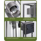 EDISHINE antracitna stenska svetilka E27 IP44 | Shoptok.si