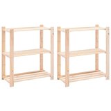 vidaXL Stalci za pohranu s 3 razine 2 kom 80x38x90 cm borovina 150 kg | shoptok.hr