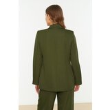 Trendyol Khaki Regular Lined Double Breasted Closure Woven Blazer Jacket Cene