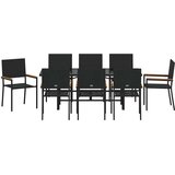  Vrtni set za objed 9 kom. Crna poliratan 190 x 80 x 75 cm | shoptok.hr