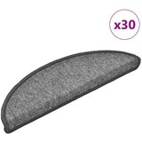 vidaXL Stopniščne preproge 30 kosov 56x17x3 cm temno sive polkrožne | Shoptok.si