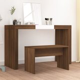 vidaXL Garderobni stolček rjav hrast 70x35x45 cm konstruiran les Cene