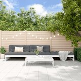 Maison Chic Seti vrtnega pohištva - Vrtna garnitura - Vrtni pohištvo set 4-delna z blazinami bela trdna borovina, (21810231) | Shoptok.si