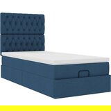 vidaXL Otomanski okvir kreveta s madraca plavi 90x190cm od tkanine | shoptok.hr