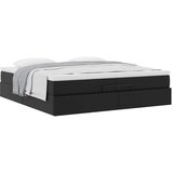 Otomanski okvir kreveta s madracima crni 200x200cm umjetna koža | shoptok.hr