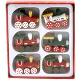 Ukrasi za božićno drvce (Raznobojno, Drvo, 6 Kom.)  Ukrasi za božićno drvce (Raznobojno, Drvo, 6 Kom.) Slike