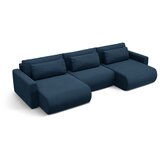 Cosmopolitan Design Tamno plava baršunasti sklopiva/s prostorom za odlaganje kutna garnitura (u obliku slova "U") Belfast – | shoptok.hr
