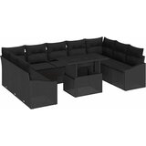  Set sofe 10 kom. Crna poliratan 100 x 55 x 73 cm | shoptok.hr