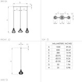 Eglo 390125 - visilica na sajli basidano 3xE27/40W/230V, crne boje Slike