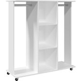 Furnova Garderobna omara s koleščki bela 102x38x110 cm inženirski les, (21930228) | Shoptok.si