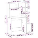 vidaXL Radni stol s policama boja hrasta sonome 100x45x140 cm drveni | shoptok.hr