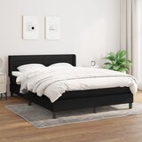 vidaXL Box spring posteljni z vzmetnico črn 140x190 cm blago Cene