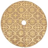  Luksuzna podloga za božićno drvce s čarapom žuta 90 cm tkanina | shoptok.hr