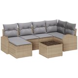 vidaXL 7-dijelni set vrtnih sofa s jastucima crni poliratanski, 2-sjedna vrtna sofa sa skladištem i jastucima bež poliratanski Cijene