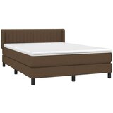  Box spring postelja z vzmetnico temno rjava 140x200 cm blago, (20900883) | Shoptok.si
