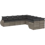  10-dijelni set vrtnih sofa od poliratana s jastucima sivi | shoptok.hr