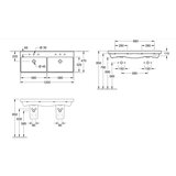 Villeroy Boch 4A23CK01 Avento 120 x 47 cm dvojni keramični umivalnik z 2 odprtinama za armaturo | Shoptok.si