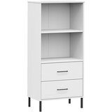  Regal knjige s 2 ladice bijeli 60x35x128,5 cm masivno drvo OSLO | Shoptok.si