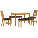  Blagovaonski set 5 kom. Crna Čvrsto Hrastovo Drvo | shoptok.hr