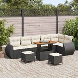  Sjedeća garnitura za vrt 9 kom. Crna poliratan 90 x 55 x 71 cm | shoptok.hr