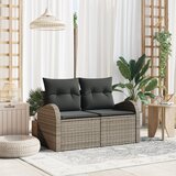 vidaXL 2-osobna vrtna sofa s pohranom i jastucima siva poliratan | shoptok.hr
