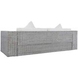  2-dijelni set sofa od prirodnog ratana s jastucima sivi | shoptok.hr