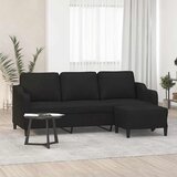  Trosjed s tabureom crni 180 cm od tkanine | shoptok.hr