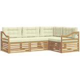  Set vanjskih sofa 4 pcs Bijela i krem 245,5 x 166,5 x 73 cm | Eponuda.com