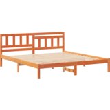  Konstrukcija postelje z vzglavjem Voskast rjav 150 x 200 cm, (5000128346) | Shoptok.si