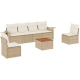 Maison Chic Seti vrtnega pohištva - Vrtna garnitura - Vrtni pohištvo set 7-delna z blazinami bež poli ratan, (21801438) | Shoptok.si