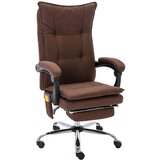 vidaXL masažni pisarniški stol rjavo blago | Shoptok.si