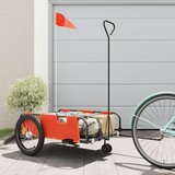 vidaXL Kolesarska prikolica oranžna in črna oxford tkanina in železo | Shoptok.si